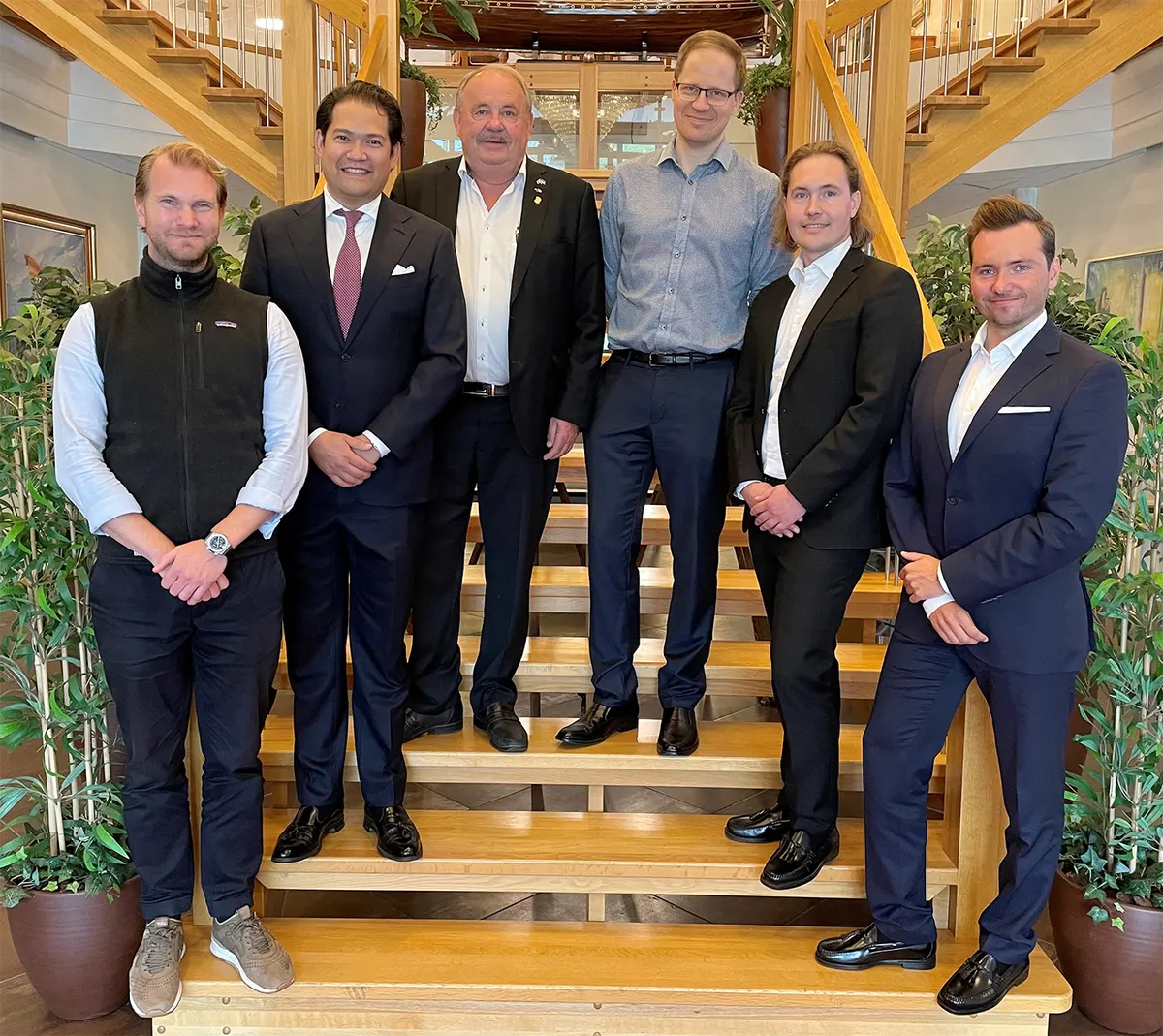 Foto från vänster: Anton Friling, BlackRock Real Assets, Thorsten Slytå, BlackRock Real Assets, Jan Persson Kilenkrysset, Andreas Lenander Kilenkrysset, Christoffer Bööj, Nordsten Development och Jonathan Bööj, Nordsten Development.